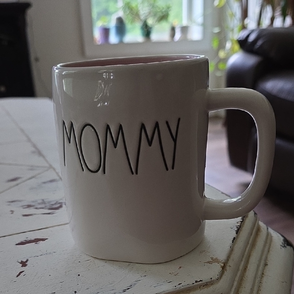 Rae Dunn White and Black Ceramic Dining Mugs
